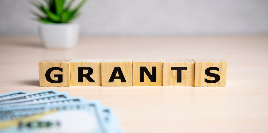 The word of GRANTS on building blocks concept.