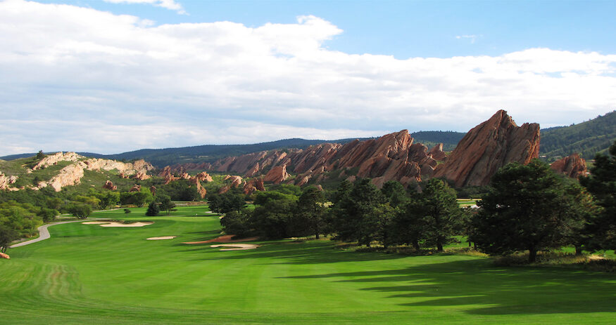 Beautiful Arrowhead Golf course nestled in the Red Rocks in Littleton Colorado