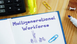 Career concept about Generational Differences in the Workplace with phrase on the page.
